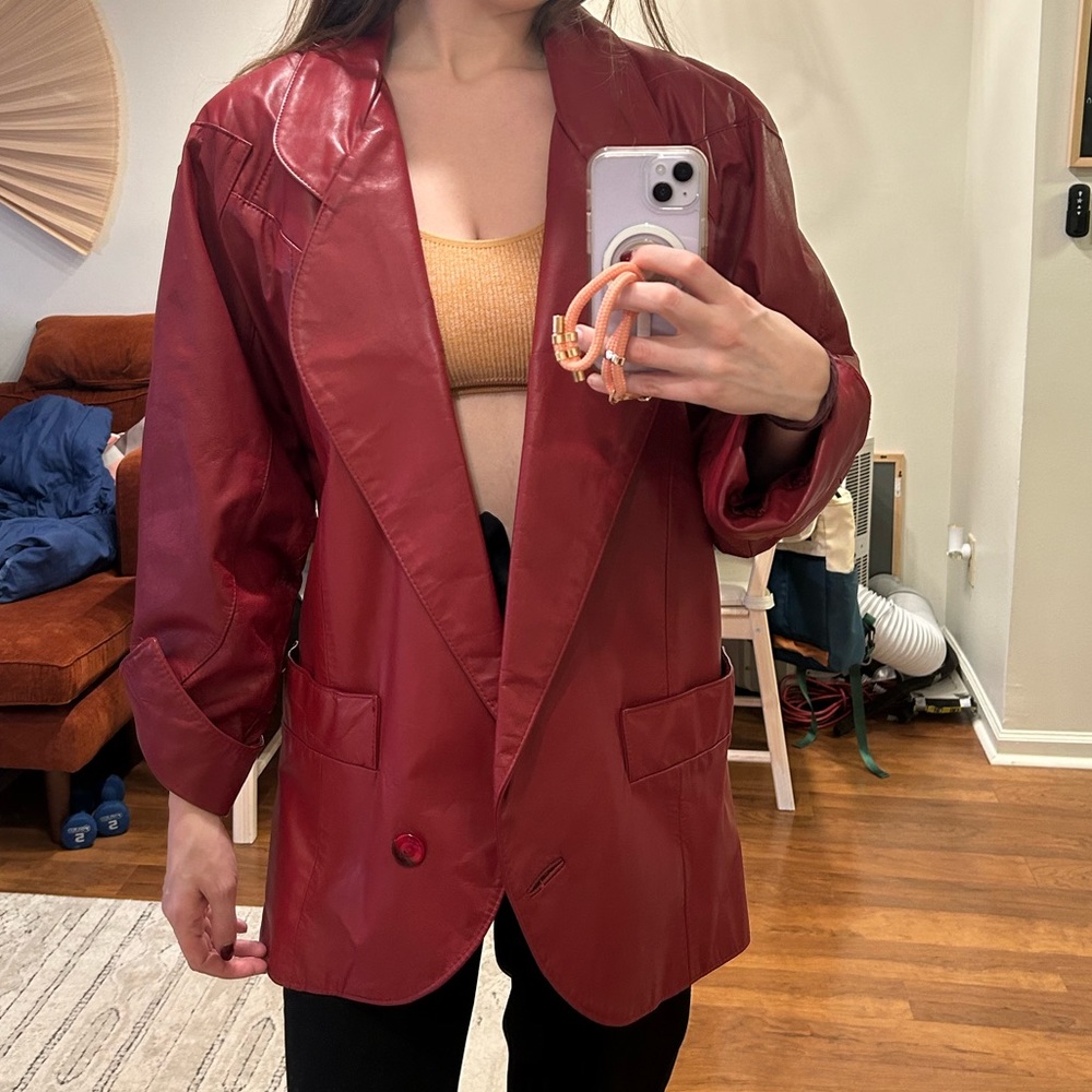 Red Leather Jacket GIII Leather Fashions